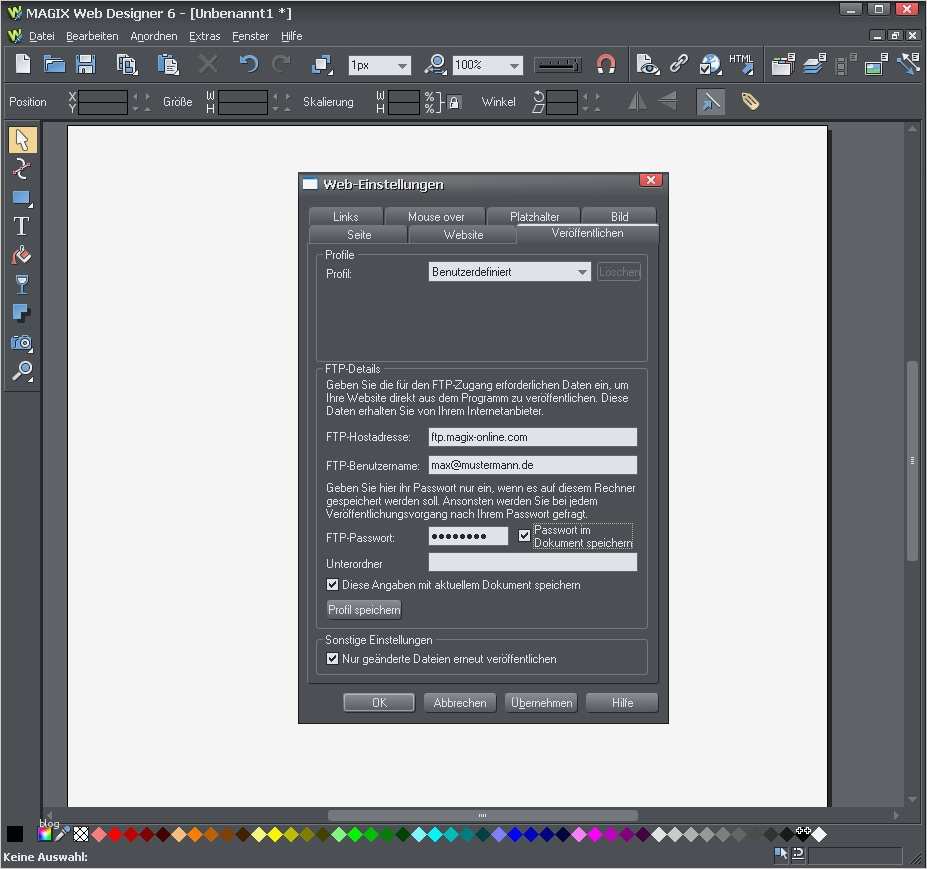 Magix Webdesigner Vorlagen Elegant Webseiten Veröffentlichen Hilfe & Support Magix Web