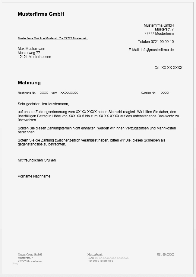 Mahnung Mit Verzugszinsen Vorlage Bewundernswert Mahnung Schreiben