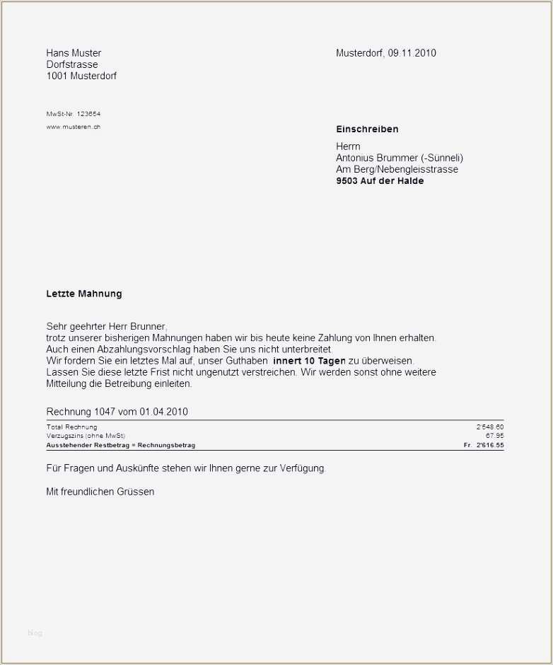 Mahnung Vorlage Luxus 15 2 Mahnung Vorlage