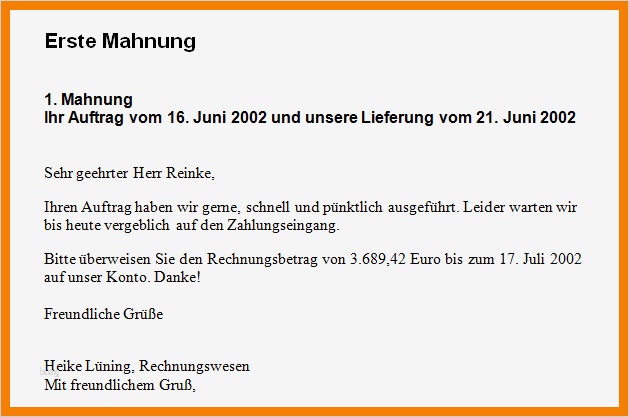 Mahnung Vorlage Privat Wunderbar 14 Erste Mahnung Vorlage
