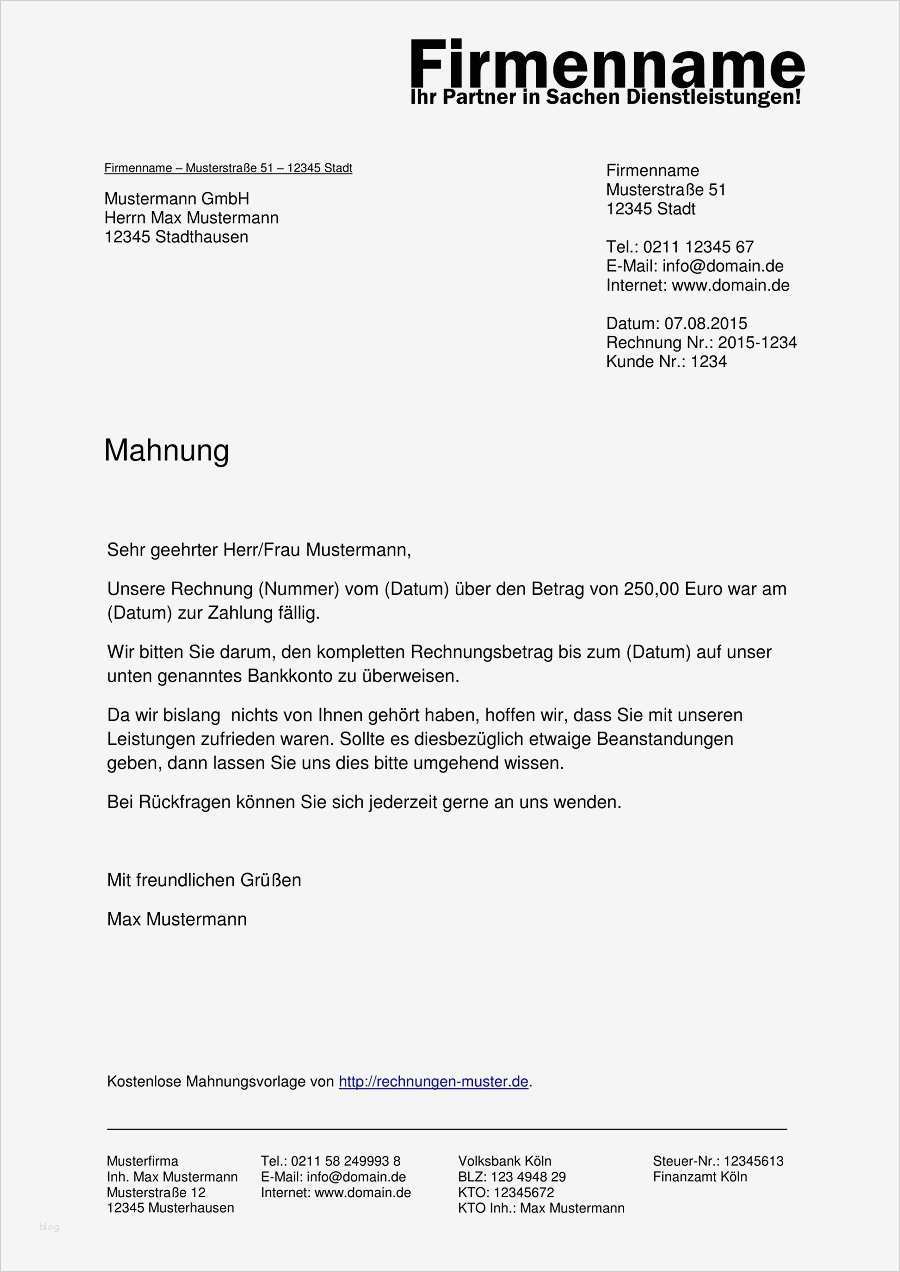Mahnung Vorlage Privat Wunderbar Mahnung Vorlagen Kostenlose Vorlagen Für Mahnungen