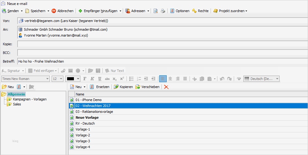 Mailing Vorlage Bewundernswert Gezielte Kundenanschreiben Mit Amtangee Crm Versenden