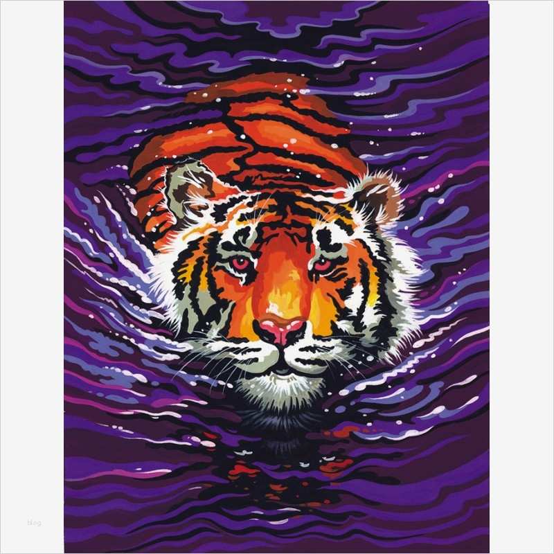 Malen Nach Zahlen Vorlagen Erwachsene Fabelhaft Schwimmender Tiger Malen Nach Zahlen Mammut 9 89