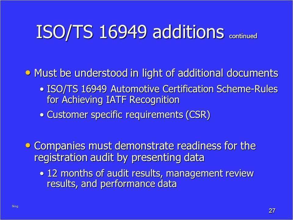 Management Review Ts 16949 Vorlage Erstaunlich Quality Management Standards Ppt Video Online