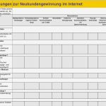 Marketingplan Vorlage Excel Luxus Line Neukundengewinnung Excel Vorlage Zum Download