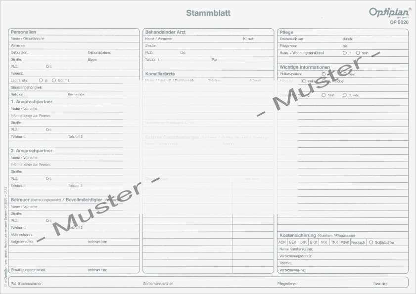 Maßnahmenplan Vorlage Pflege Schönste Stammblatt