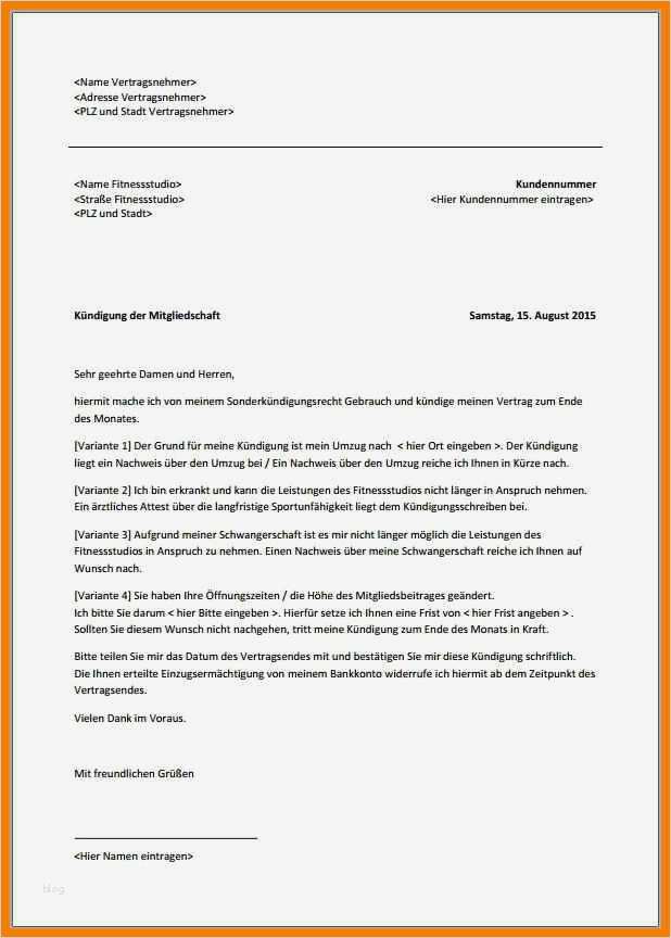 Mcfit Kündigung Vorlage Erstaunlich 15 Kündigung Gez Vorlage