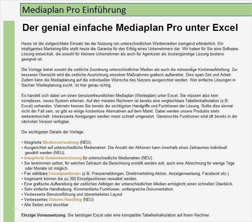 Mediaplan Vorlage Angenehm Genial Einfache Mediaplan Pro Unter Excel Me Nplanung