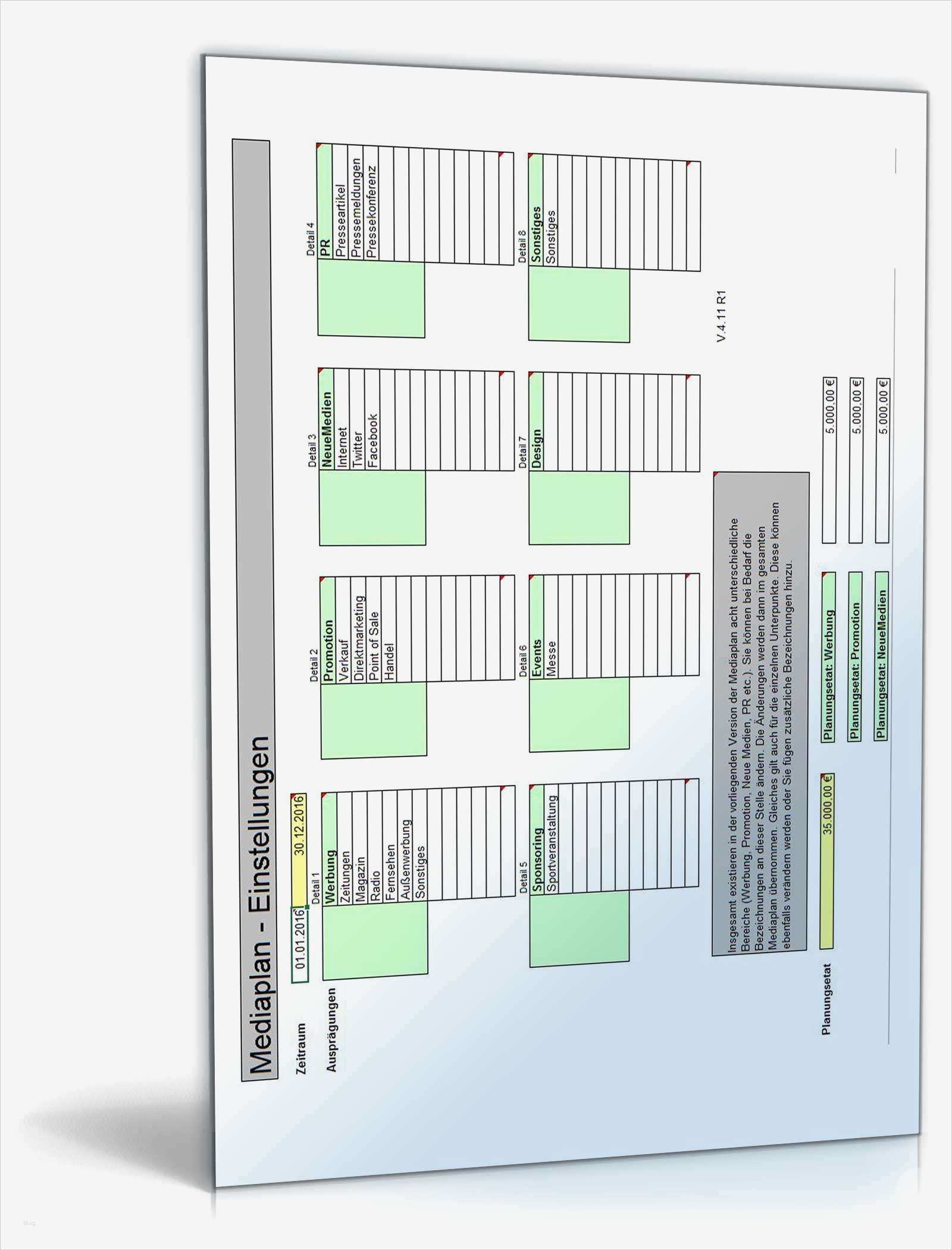 Mediaplan Vorlage Einzigartig Mediaplan 2016 Pro