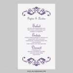 Menü Vorlage Cool Hochzeit Menü Karte Vorlage Vintage Rollen Lila Instant