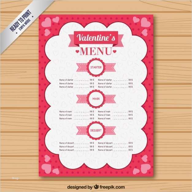 Menü Vorlage Erstaunlich Valentinstag Menü Vorlage