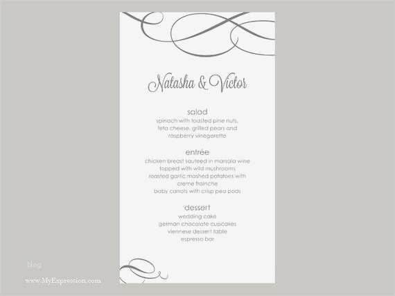 Menü Vorlage Schön Hochzeit Menü Karte Vorlage Kalligraphischen Polka