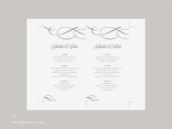 Menü Vorlage Schön Hochzeit Menü Karte Vorlage Kalligraphischen Von