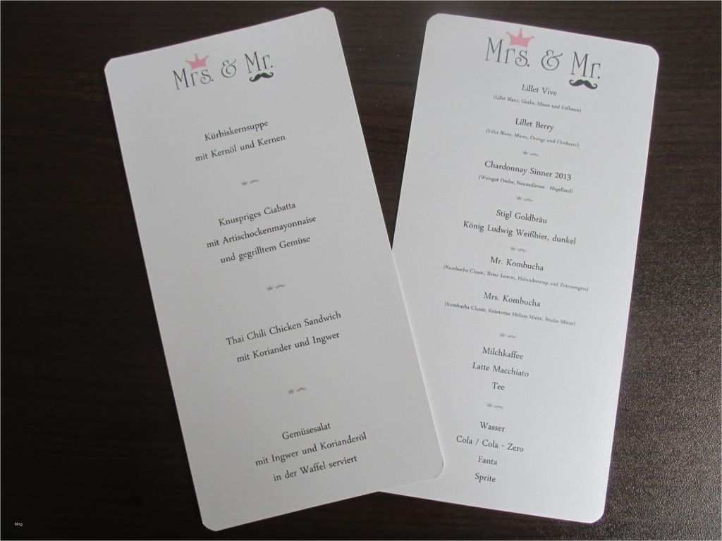 Menükarte Erstellen Vorlage Kostenlos Hübsch Brautzilla On tour Die Menükarten Lovelyliciousme