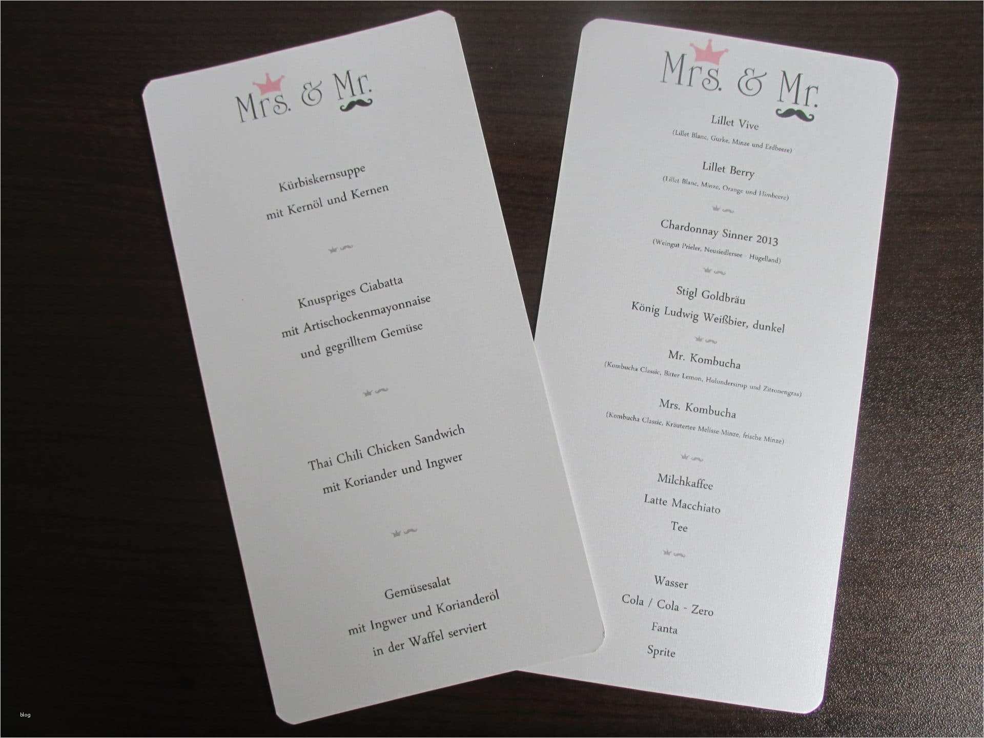 Menükarte Erstellen Vorlage Kostenlos Hübsch Brautzilla On tour Die Menükarten Lovelyliciousme