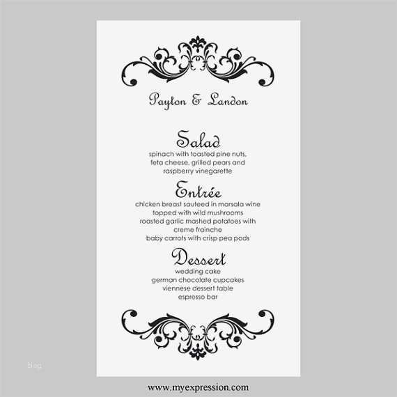 Menükarte Hochzeit Vorlage Word – Vorlagen Komplett