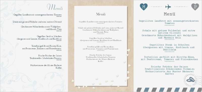 Menükarte Vorlage Kostenlos Download Angenehm Menükarten Zur Hochzeit
