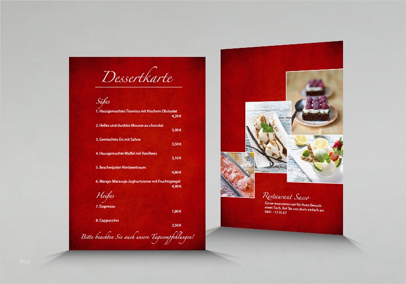 Menükarte Vorlage Kostenlos Download Einzigartig Menükarten Drucken Dessertkarte Online Erstellen