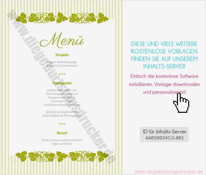 Menükarte Vorlage Schön Vorlage Einer Menükarte Für Geburtstagszeitung