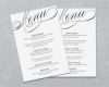 Menükarte Vorlage Word Cool Printable Wedding Menu Template Wedding Reception by
