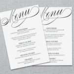 Menükarte Vorlage Word Cool Printable Wedding Menu Template Wedding Reception by