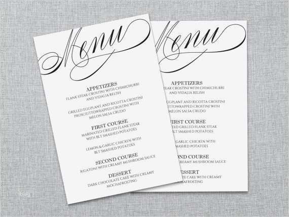 59 Inspiration Menükarte Vorlage Word Foto 15 Menükarte Vorlage Word Cool Printable Wedding Menu Template Wedding Reception by