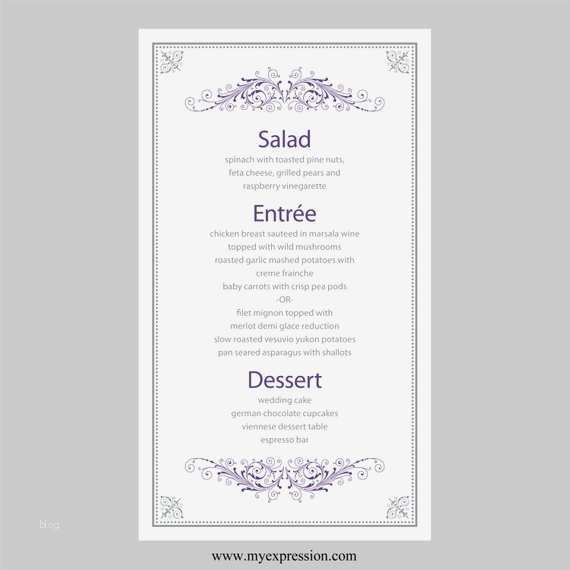 Menükarte Vorlage Word Einzigartig Hochzeit Menü Karte Vorlage Vintage Filigree