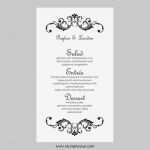 Menükarte Vorlage Word Süß Hochzeit Menü Karte Vorlage Vintage Rollen Schwarz