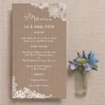 Menükarten Hochzeit Vorlagen Kostenlos Cool Rustikale Vintage Kraft Und Spitze Hochzeit Menükarten