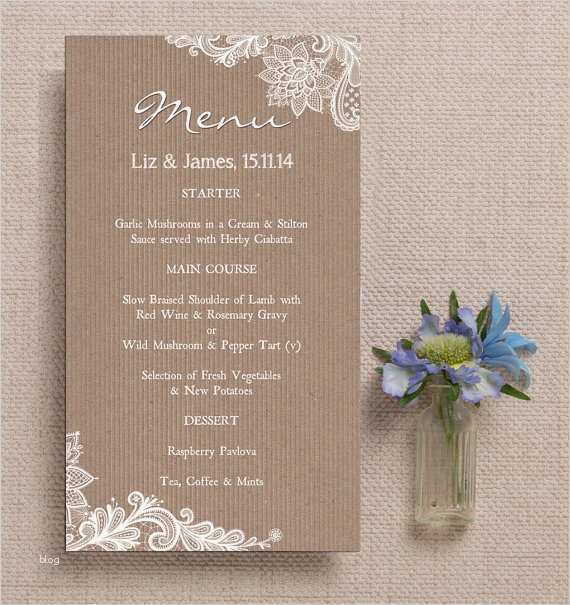 Menükarten Hochzeit Vorlagen Kostenlos Cool Rustikale Vintage Kraft Und Spitze Hochzeit Menükarten