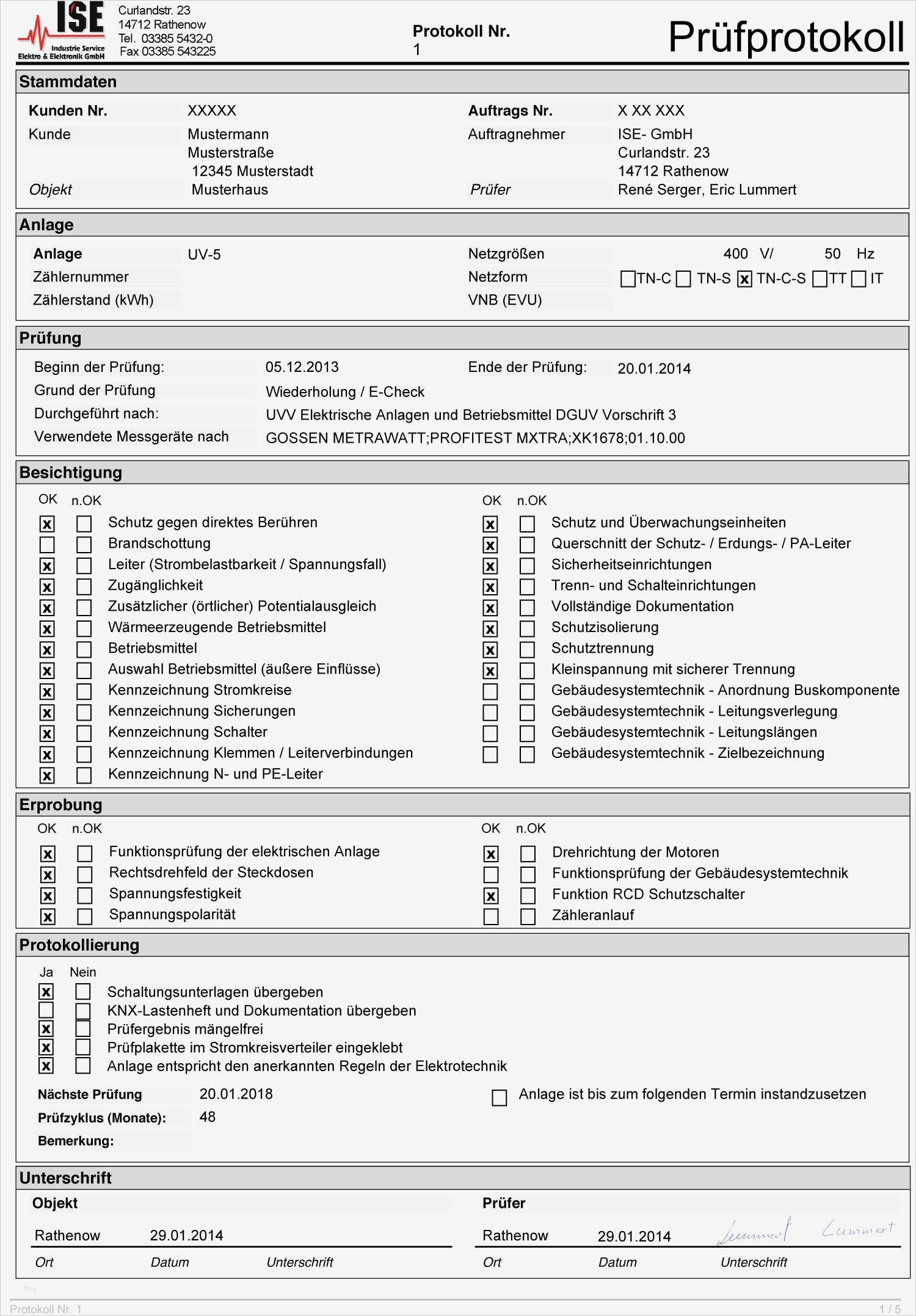 Messprotokoll Vorlage Best Of Dguv Vorschrift 3 Dokumentation