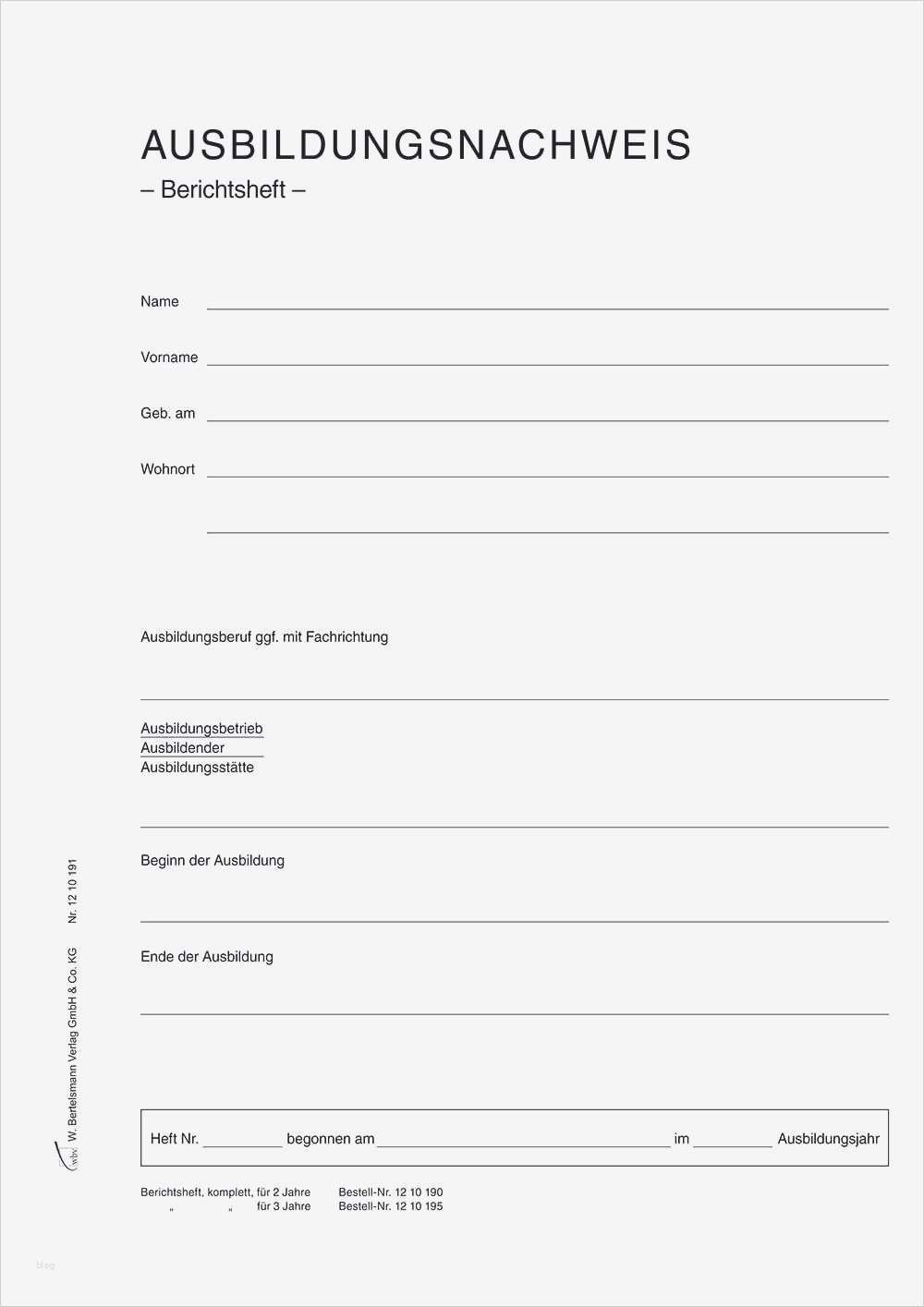 Mfa Berichtsheft Vorlage Bewundernswert Berichtsheft ...