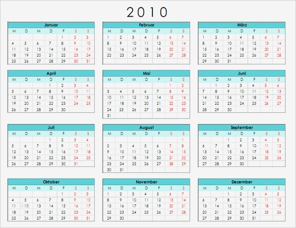 Microsoft Office Kalender Vorlagen Hübsch Jahreskalender 2010 Fice Vorlage Kostenlos Runterladen