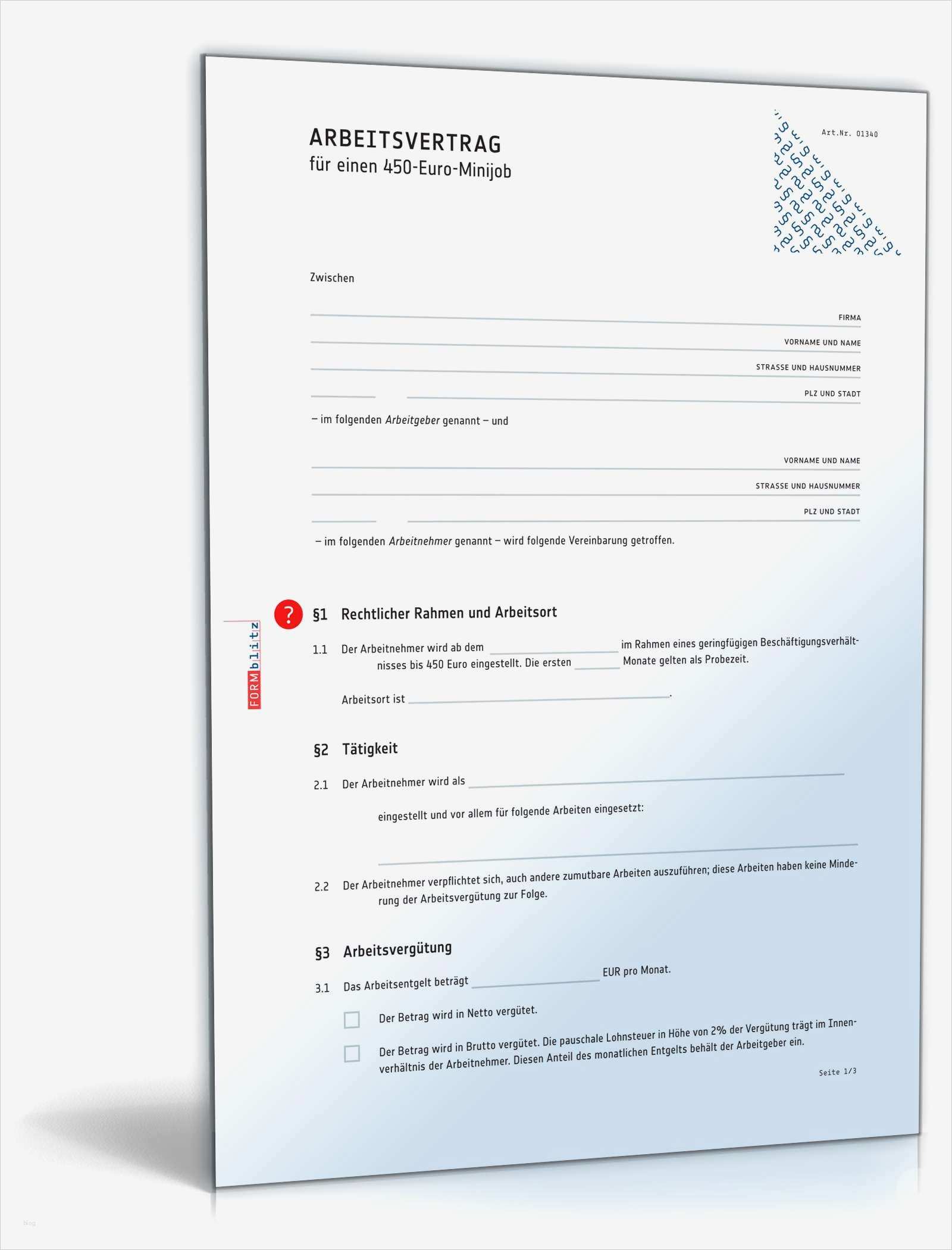 Midijob Arbeitsvertrag Vorlage Großartig Arbeitsvertrag Minijob