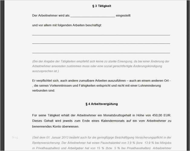 Midijob Arbeitsvertrag Vorlage Schönste Minijob Arbeitsvertrag Vorlage Download