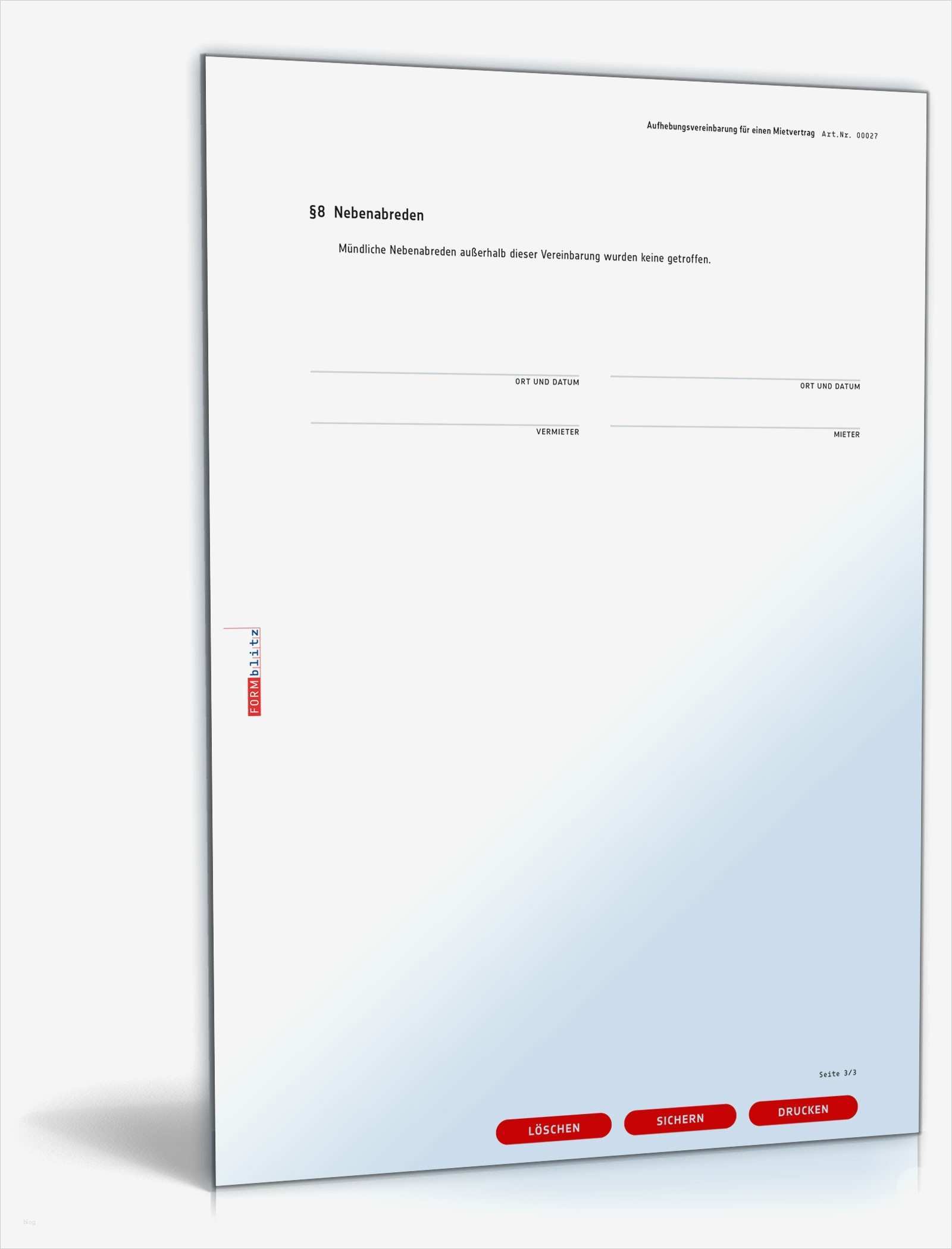Mietaufhebungsvertrag Vorlage Süß Mietaufhebungsvertrag Muster Zum Download Als Pdf & Word