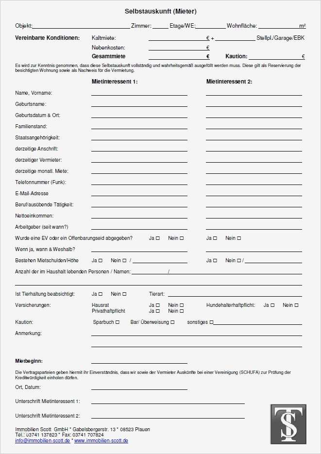 Mieterauskunft Vorlage Einzigartig Immobilien Scott Gmbh