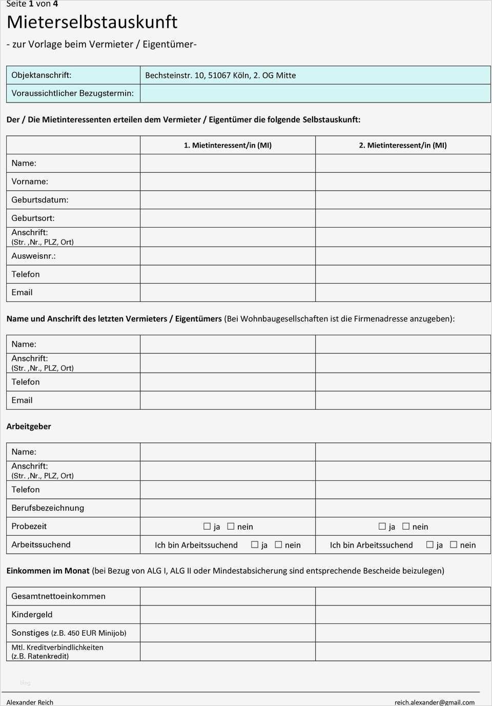 Mieterselbstauskunft Studenten Vorlage Best Of Mieterselbstauskunft Zur Vorlage Beim Vermieter