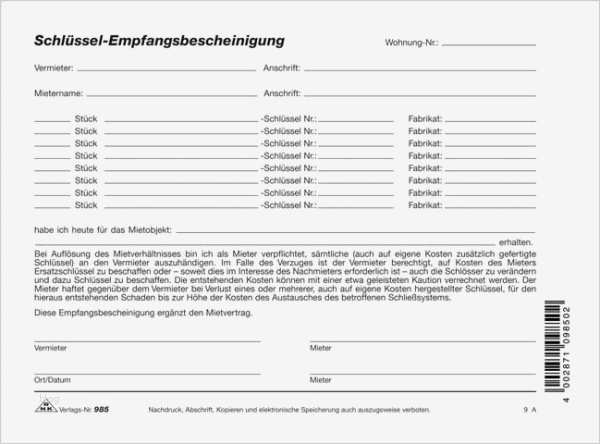 Mieterselbstauskunft Vorlage Süß Schlüssel Empfangsbescheinigung Mietformulare