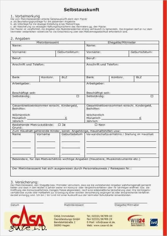 Mieterselbstauskunft Vorlage Word Luxus Wohnung Selbstauskunft Mieterselbstauskunft Wohnung