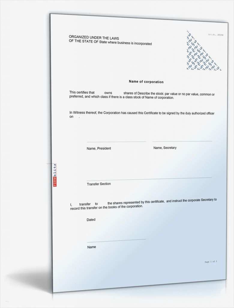 Mietschuldenfreiheitsbescheinigung Vorlage Word Genial Stock Certificate • De formular Download