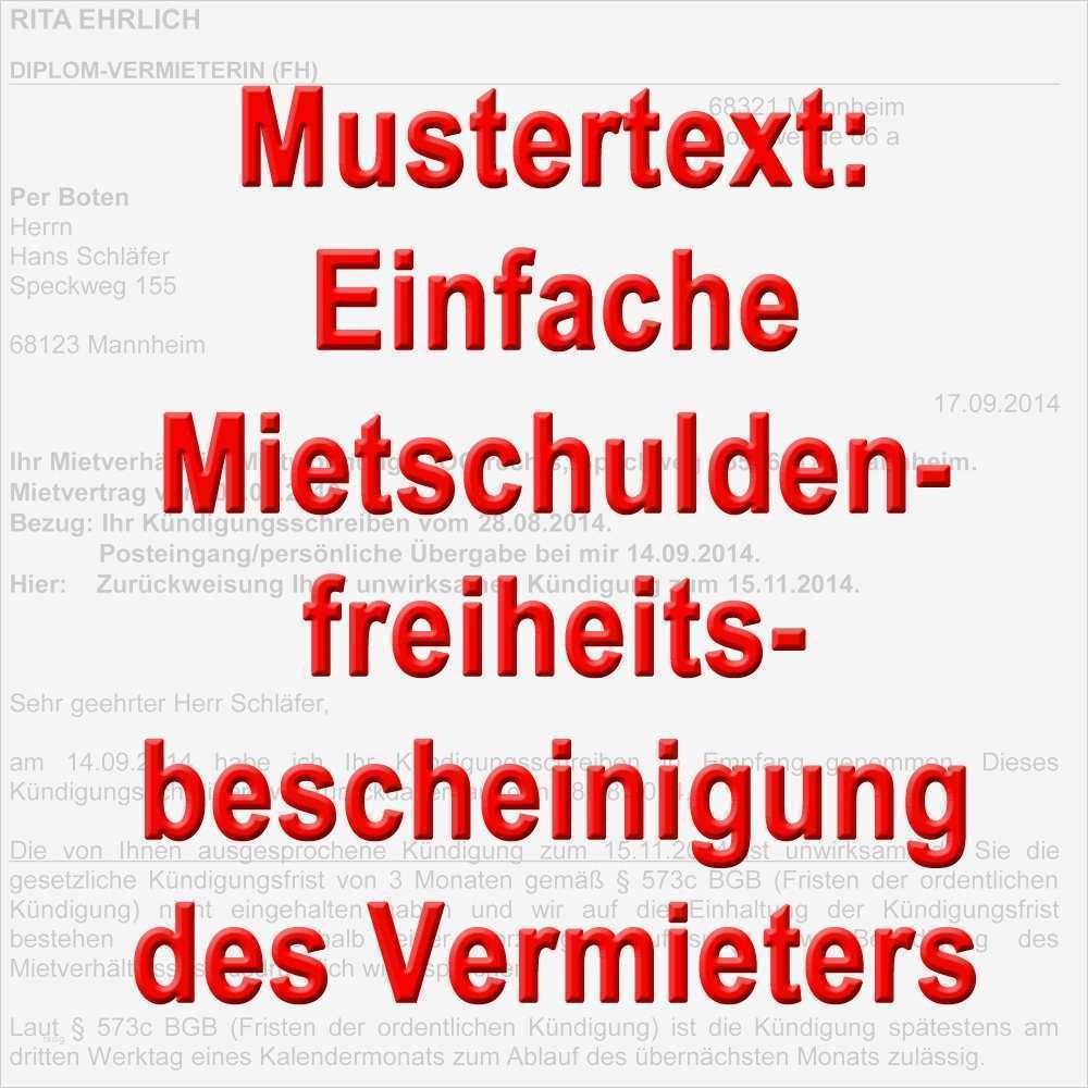 Mietschuldenfreiheitsbescheinigung Vorlage Word Neu Mustertext Bescheinigung Mietschuldenfreiheit Einfach