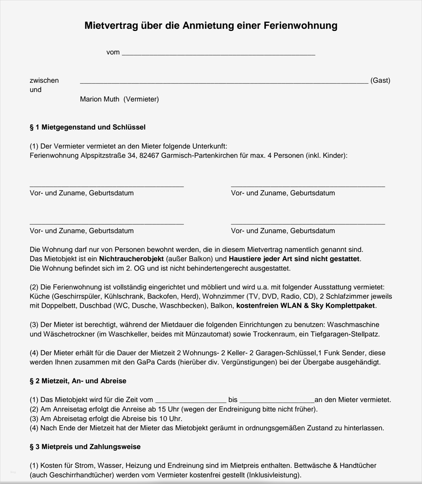 Mietvertrag Ferienwohnung Vorlage Angenehm Anfrage Ferienwohnung Garmisch Partenkirchen