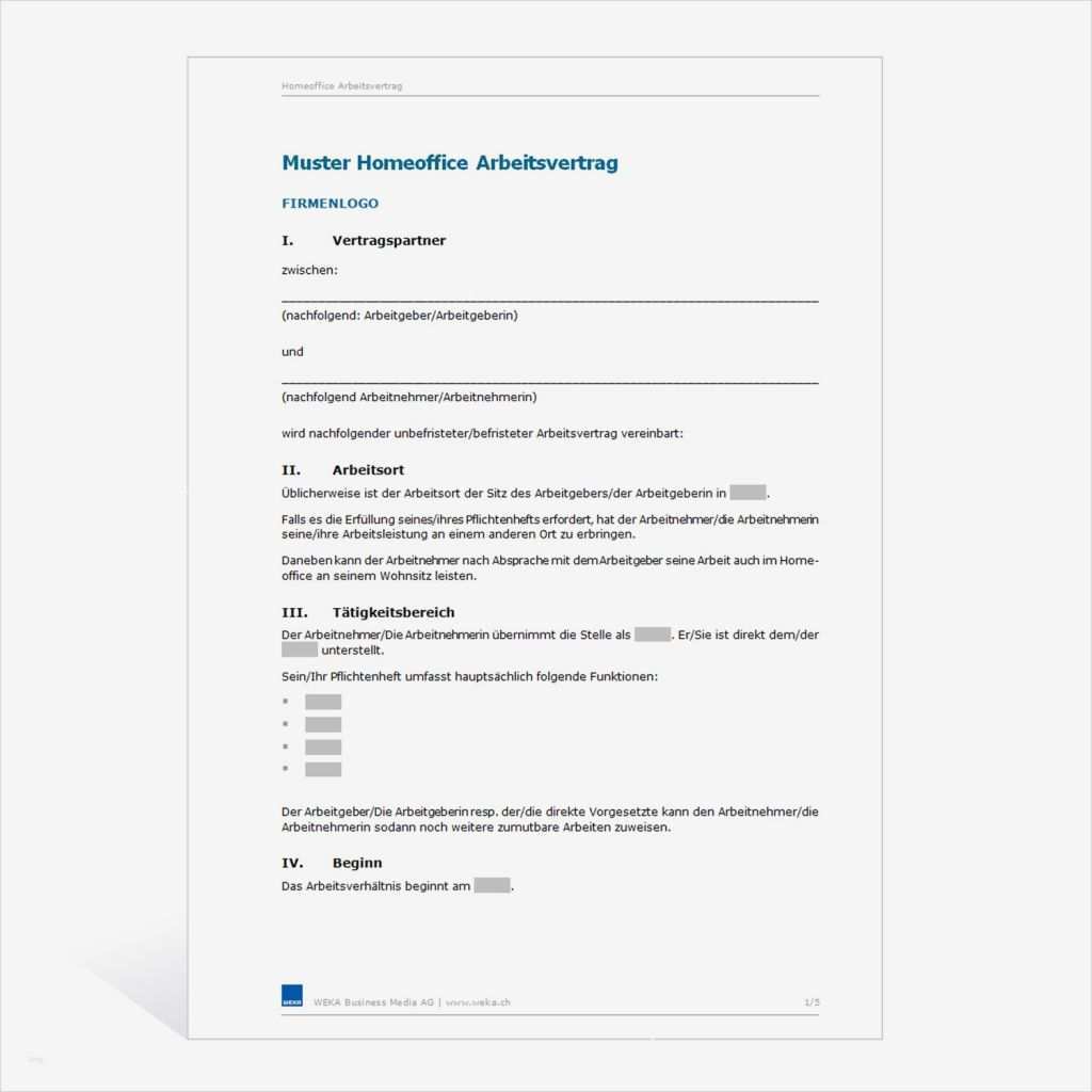 Mietvertrag Home Office Vorlage Erstaunlich Muster Arbeitsvertrag Homeoffice
