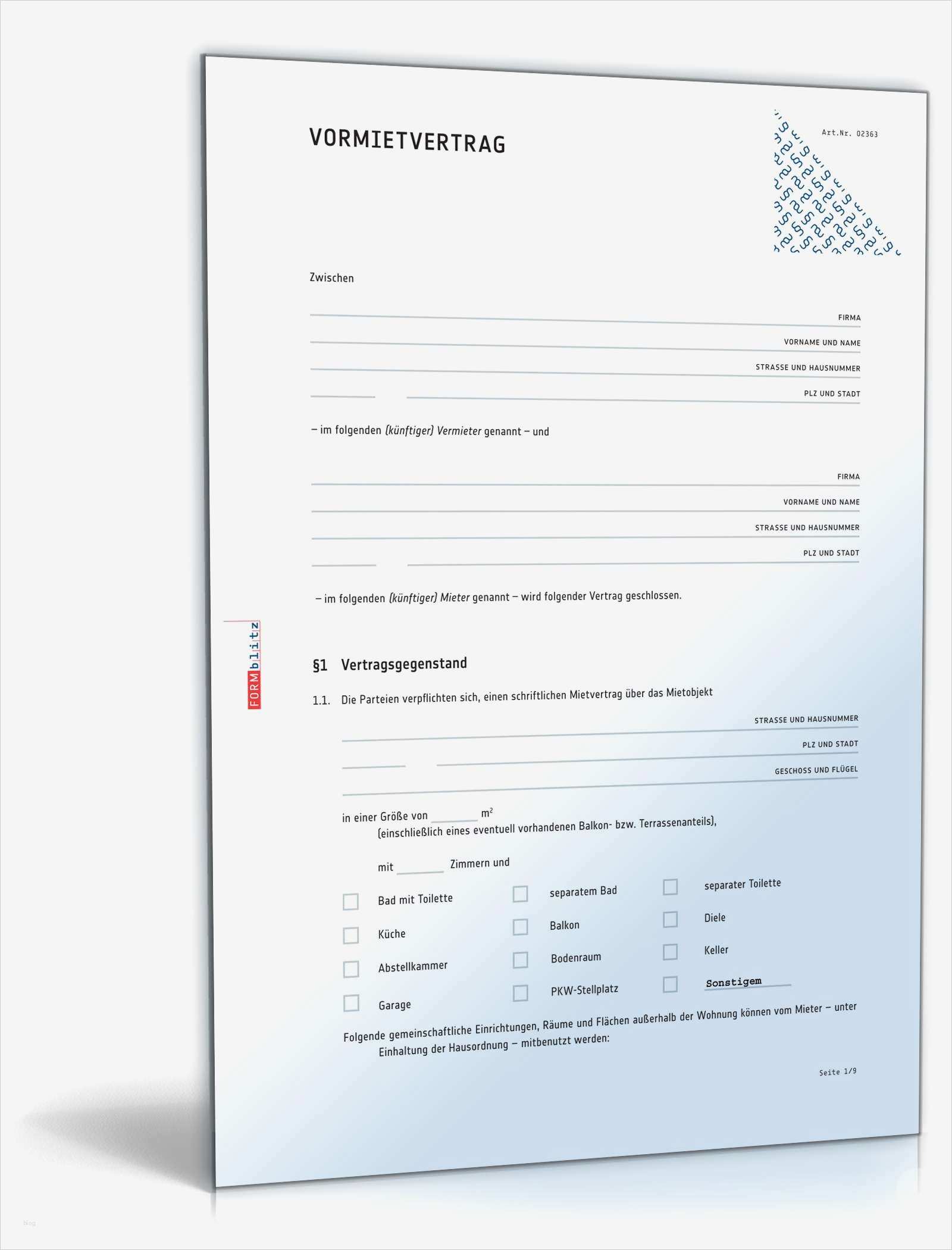 Mietvertrag Home Office Vorlage Schön Vormietvertrag