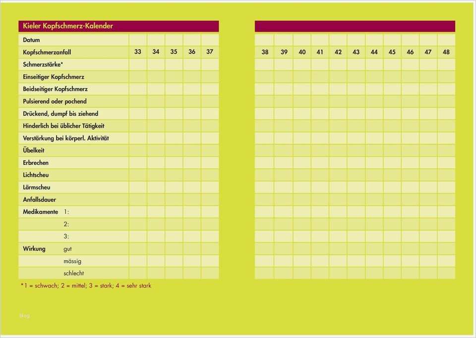 50 Cool Migräne Tagebuch Vorlage Bilder 2 Migränetagebuch mit Kieler Kopfschmerz Fragebogen und