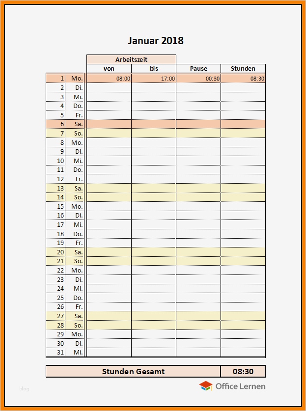 Mindestlohn Vorlage Beste 9 Vordruck Stundenzettel