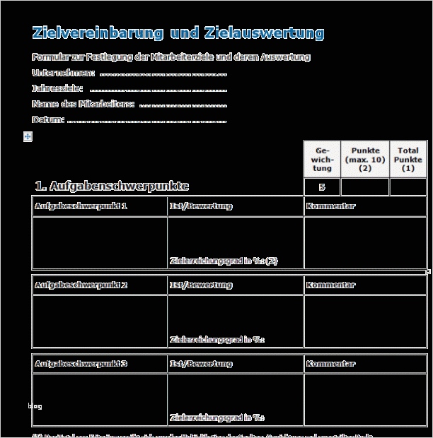 Mitarbeiterjahresgespräch Vorlage Beste Vorlage Zielvereinbarung Und Zielauswertung