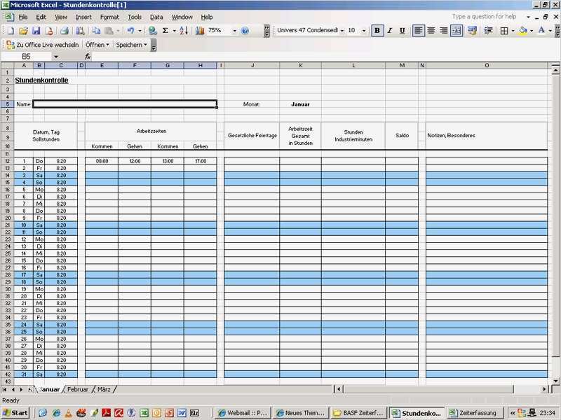 Mitgliederliste Verein Vorlage Schön Stundenkontrolle Fice Loesung