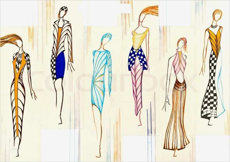 Mode Skizze Vorlage Inspiration Skizze Mode Modell Verschiedene Elegante sommerkleider
